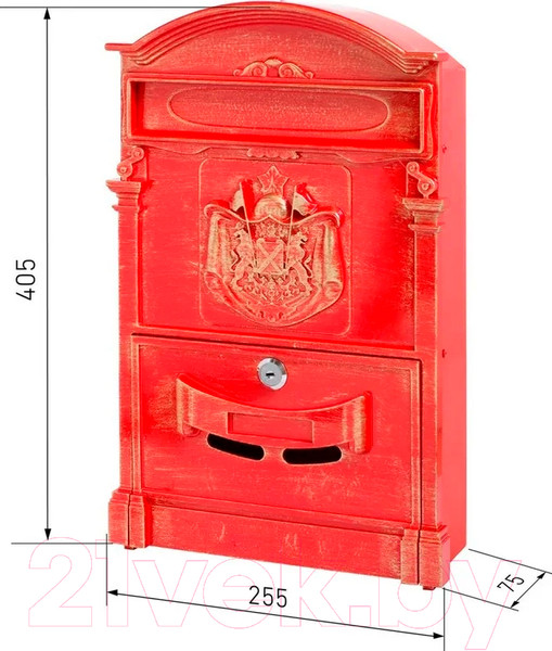 Изображение товара Почтовый ящик Аллюр №4010В (антик красный)