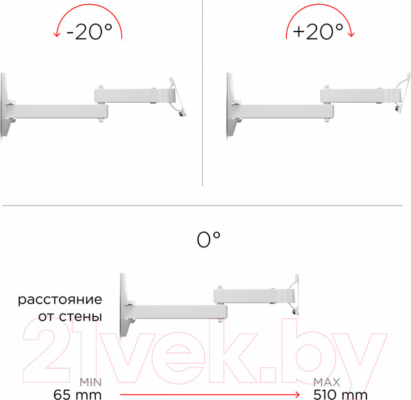 Изображение товара Кронштейн для телевизора Holder LCDS-5064 (белый)