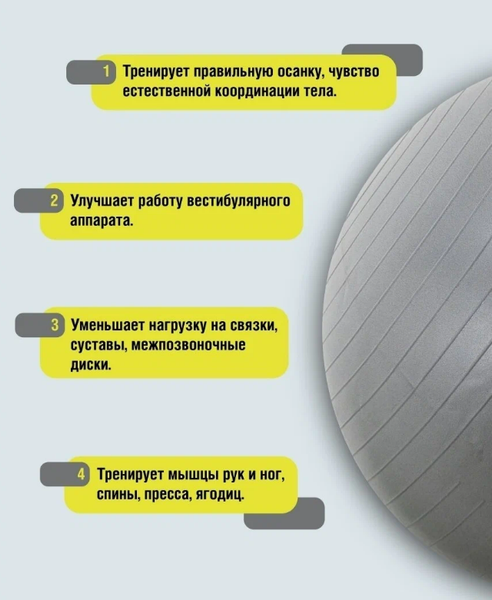 Изображение товара Фитбол гладкий Espado ES2113 (55см, серый)