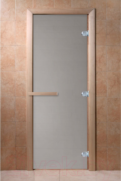 Изображение товара Стеклянная дверь для бани/сауны Doorwood Теплое утро 170х70 / DW02438 (сатин, коробка хвоя)