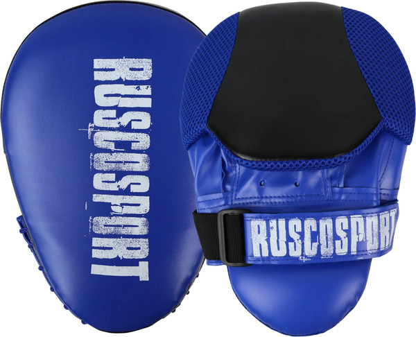 Изображение товара Боксерские лапы RuscoSport Изогнутые с карманом (синий/черный)