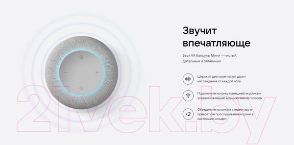 Изображение товара Умная колонка VK Капсула Мини MRC02 (светло-серый)