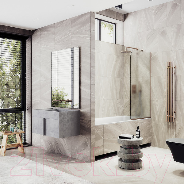 Изображение товара Стеклянная шторка для ванны MaybahGlass MGV-143-2у (сатин стекло/бронзовый)