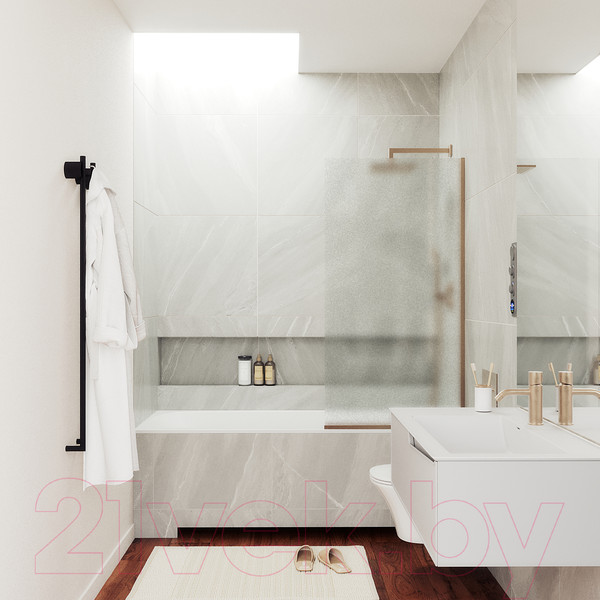 Изображение товара Стеклянная шторка для ванны MaybahGlass MGV-253-2у (сатин стекло/бронзовый)