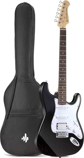 Изображение товара Электрогитара Donner DST-100 (черный, с чехлом)