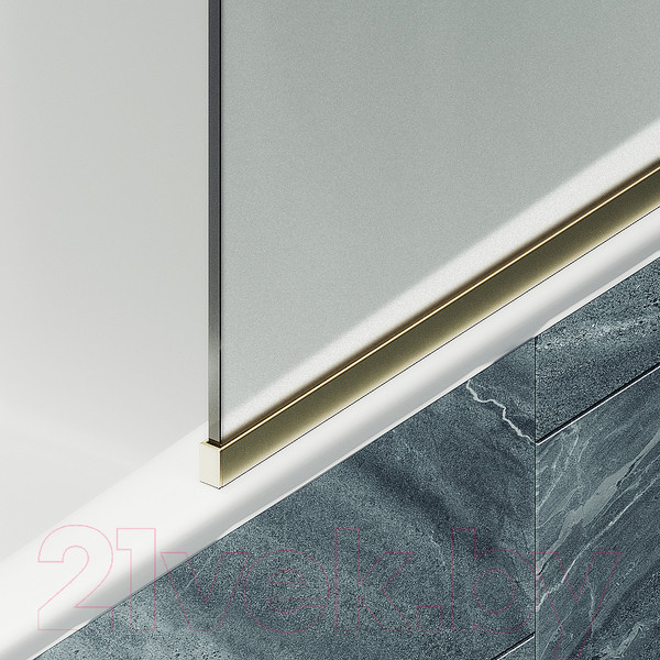 Изображение товара Стеклянная шторка для ванны MaybahGlass MGV-143-3у (сатин стекло/золотой)