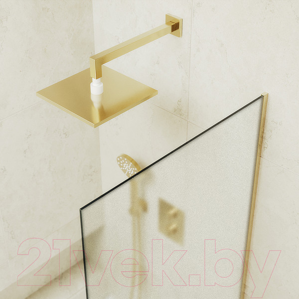 Изображение товара Стеклянная шторка для ванны MaybahGlass MGV-91-3у (сатин стекло/золотой)