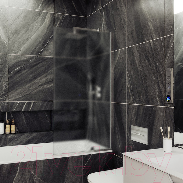 Изображение товара Стеклянная шторка для ванны MaybahGlass MGV-253-4у (сатин стекло/хром глянцевый)