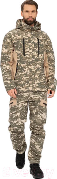 Изображение товара Костюм для охоты и рыбалки Huntsman Матрица летний Смесовая Рип-Стоп Светлый пиксель 128/2 (р-р 44-46/170-176)