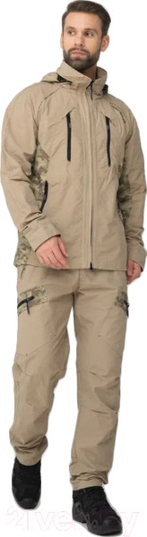 Изображение товара Костюм для охоты и рыбалки Huntsman Матрица летний Nylon Cotton Рип-Стоп Песок (р-р 60-62/182-188)