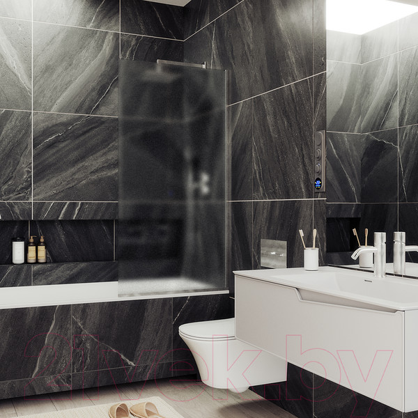 Изображение товара Стеклянная шторка для ванны MaybahGlass MGV-253-5у (сатин стекло/хром матовый)