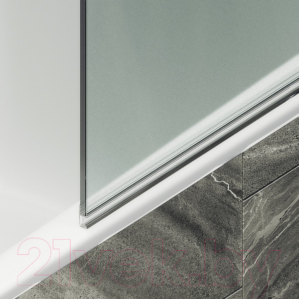 Изображение товара Стеклянная шторка для ванны MaybahGlass MGV-130-1у (сатин стекло/белый матовый)