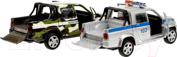 Изображение товара Автомобиль игрушечный Технопарк УАЗ Пикап полиция/война / PICKUP-12DB6-MIP 