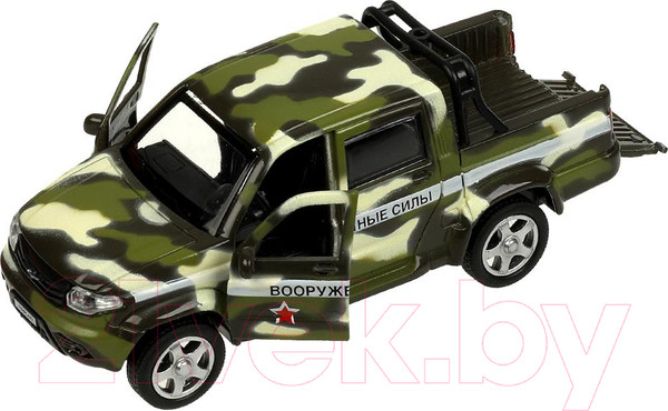 Изображение товара Автомобиль игрушечный Технопарк УАЗ Пикап полиция/война / PICKUP-12DB6-MIP 