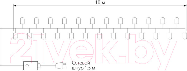 Изображение товара Светодиодная гирлянда Elektrostandard Нить 400-002 (теплый белый)