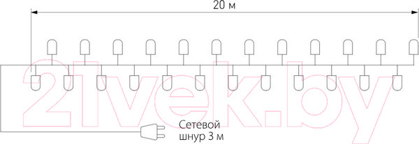 Изображение товара Светодиодная гирлянда Elektrostandard Нить 400-102 (белый)