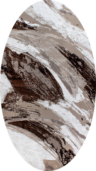 Изображение товара Ковер Radjab Carpet Астра Овал 1538A / 10951RK (0.8x1.5, Brown/Beige)