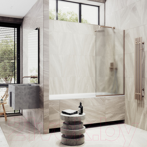 Изображение товара Стеклянная шторка для ванны MaybahGlass MGV-605-2 (сатин стекло/бронзовый)