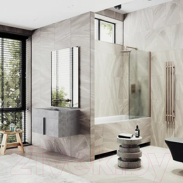 Изображение товара Стеклянная шторка для ванны MaybahGlass MGV-620-2 (сатин стекло/бронзовый)