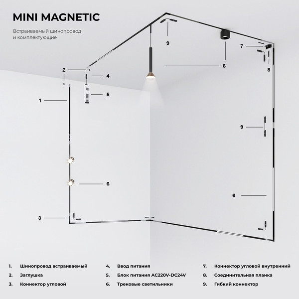 Изображение товара Ввод питания для шинопровода Elektrostandard Mini Magnetic 85172/00 (черный)