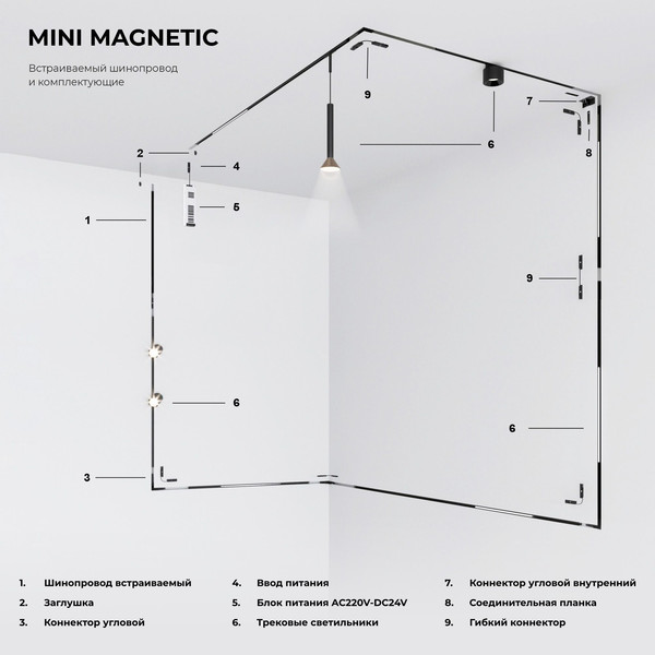 Изображение товара Соединитель профилей для шинопровода Elektrostandard Mini Magnetic 85175/00 (2шт)