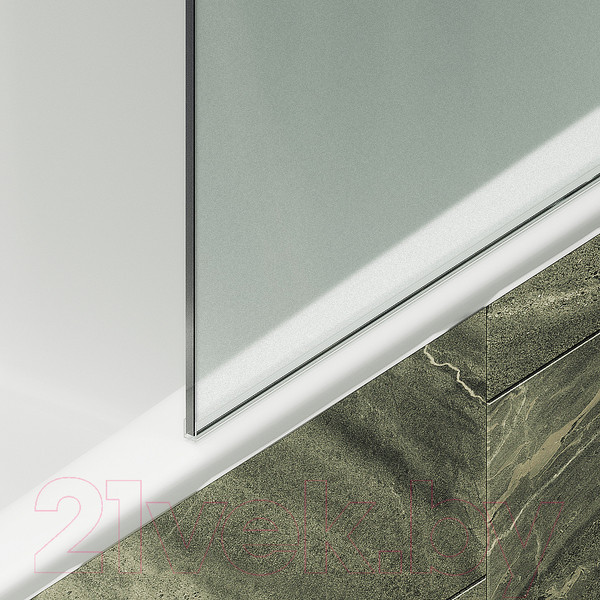 Изображение товара Стеклянная шторка для ванны MaybahGlass MGV-95-6ш (сатин стекло/черный)
