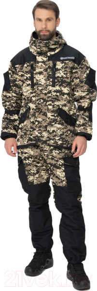 Изображение товара Костюм для охоты и рыбалки Huntsman Горка 5 деми -5°С Cats Eye/Смесовая Рипстоп сombo B-003/черный (р-р 44-46/170-176)