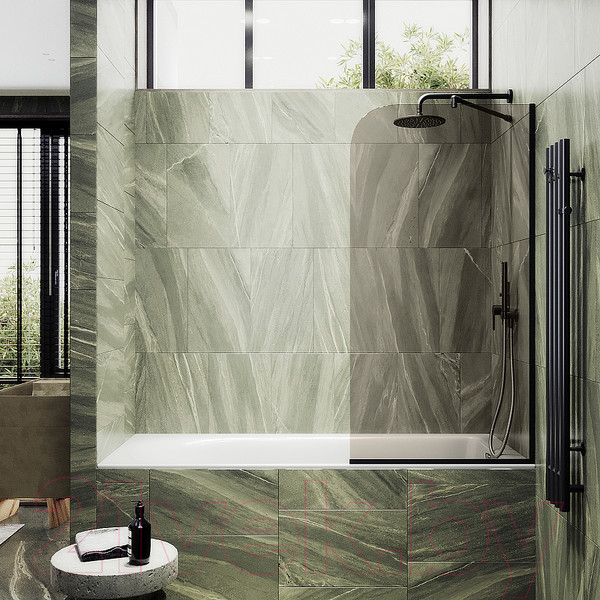 Изображение товара Стеклянная шторка для ванны MaybahGlass MGV-151-6у (бронзовое стекло/черный)