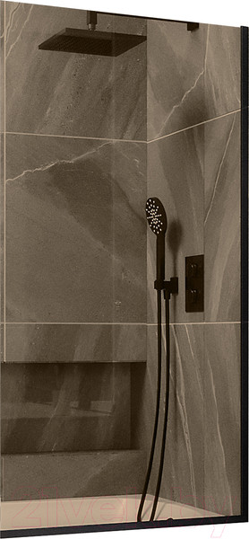 Изображение товара Стеклянная шторка для ванны MaybahGlass MGV-67-6у (бронзовое стекло/черный)