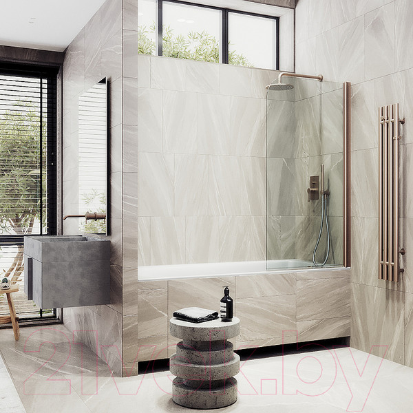 Изображение товара Стеклянная шторка для ванны MaybahGlass MGV-596-2 (прозрачное стекло/бронзовый)