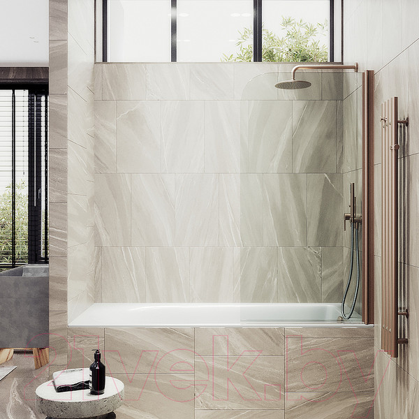 Изображение товара Стеклянная шторка для ванны MaybahGlass MGV-597-2 (прозрачное стекло/бронзовый)