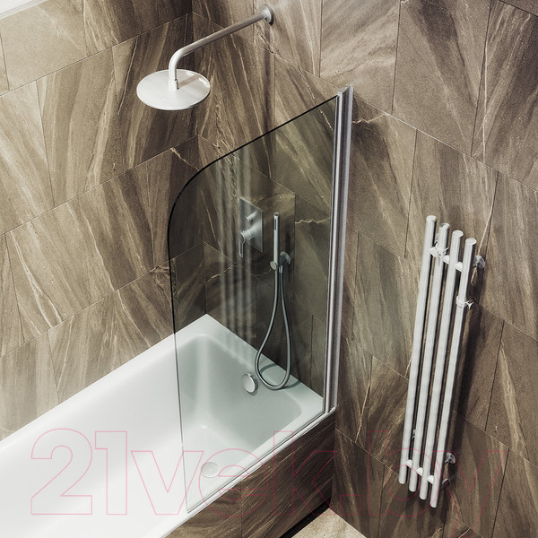 Изображение товара Стеклянная шторка для ванны MaybahGlass MGV-596-5 (прозрачное стекло/хром матовый)