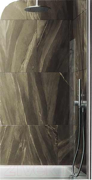 Изображение товара Стеклянная шторка для ванны MaybahGlass MGV-600-5 (прозрачное стекло/хром матовый)