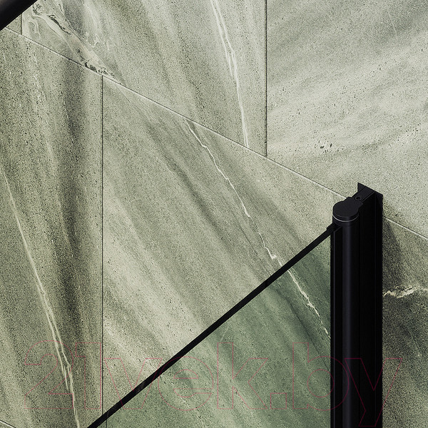 Изображение товара Стеклянная шторка для ванны MaybahGlass MGV-600-6 (прозрачное стекло/черный)