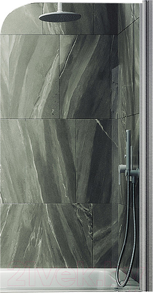 Изображение товара Стеклянная шторка для ванны MaybahGlass MGV-600-1 (прозрачное стекло/белый матовый)