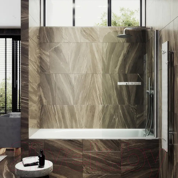 Стеклянная шторка для ванны MaybahGlass MGV-782-5 (прозрачное стекло/хром матовый) — фото 6