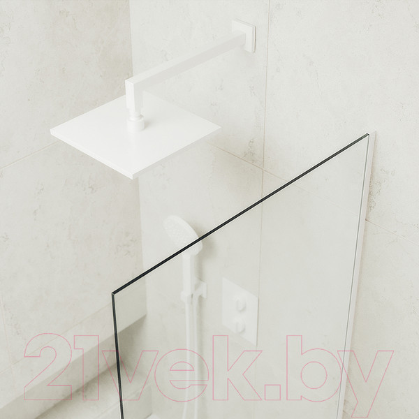 Изображение товара Стеклянная шторка для ванны MaybahGlass MGV-62-1у (прозрачное стекло/белый матовый)