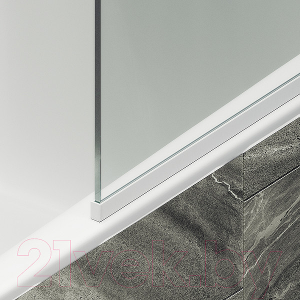 Изображение товара Стеклянная шторка для ванны MaybahGlass MGV-131-1у (прозрачное стекло/белый матовый)