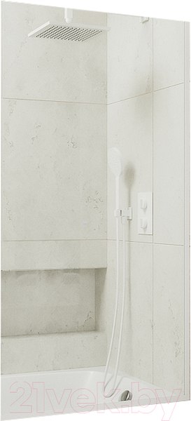 Изображение товара Стеклянная шторка для ванны MaybahGlass MGV-61-1у (прозрачное стекло/белый матовый)