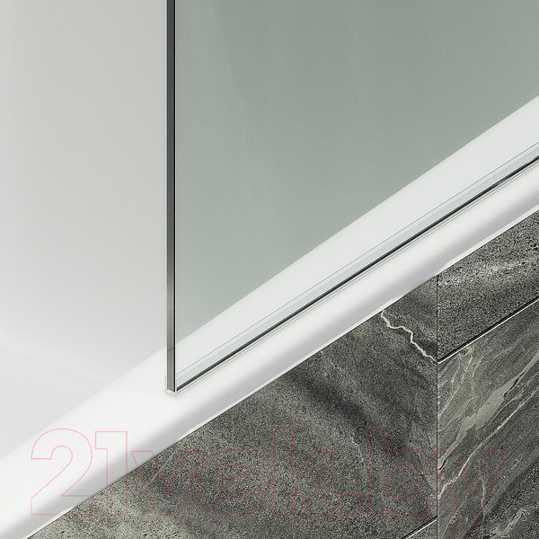 Изображение товара Стеклянная шторка для ванны MaybahGlass MGV-63-1ш (прозрачное стекло/белый матовый)