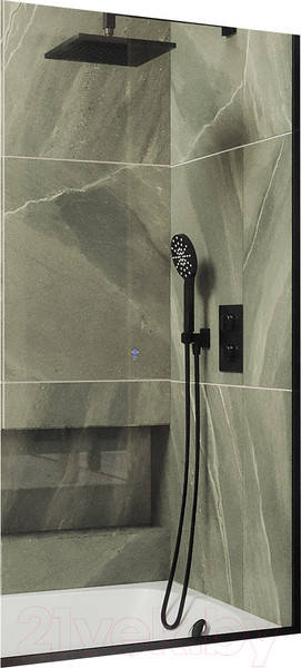 Изображение товара Стеклянная шторка для ванны MaybahGlass MGV-65-6у (прозрачное стекло/черный)