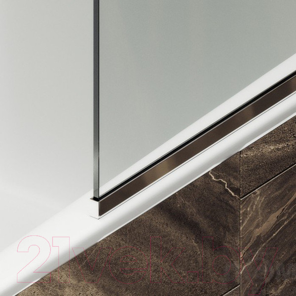 Изображение товара Стеклянная шторка для ванны MaybahGlass MGV-131-4у (прозрачное стекло/хром глянцевый)