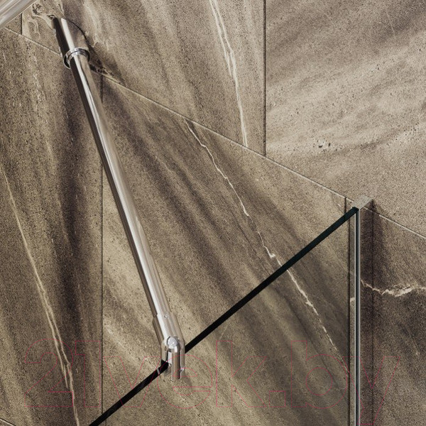 Изображение товара Стеклянная шторка для ванны MaybahGlass MGV-126-4у (прозрачное стекло/хром глянцевый)