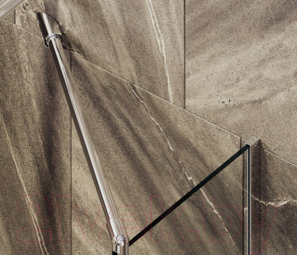 Изображение товара Стеклянная шторка для ванны MaybahGlass MGV-61-4у (прозрачное стекло/хром глянцевый)