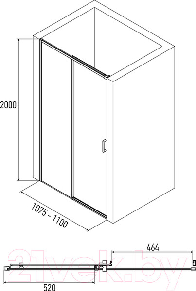 Изображение товара Душевая дверь Alex Baitler AB61B110