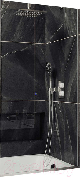 Изображение товара Стеклянная шторка для ванны MaybahGlass MGV-62-5у (прозрачное стекло/хром матовый)