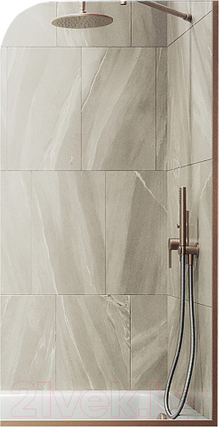 Изображение товара Стеклянная шторка для ванны MaybahGlass MGV-131-2у (прозрачное стекло/бронзовый)