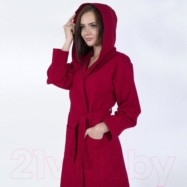 Изображение товара Халат АртПостель C капюшоном 012.16.11 (5XL, бордо)