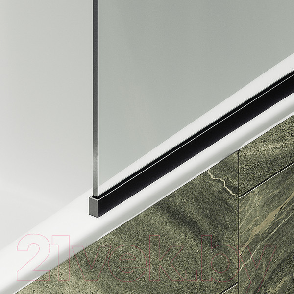 Изображение товара Стеклянная шторка для ванны MaybahGlass MGV-144-6у (прозрачное стекло/черный)