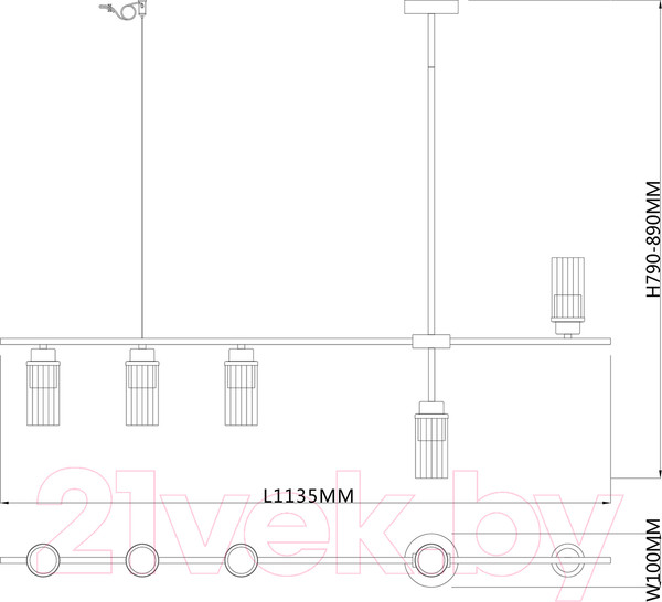 Изображение товара Люстра ESCADA 2100/5P (черный)